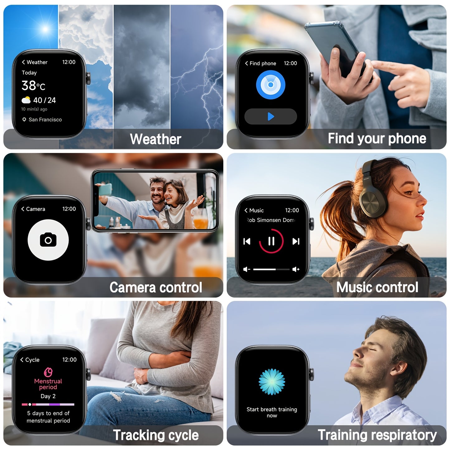 Rechargeable USB Powered Portable Smartwatch Battery Life