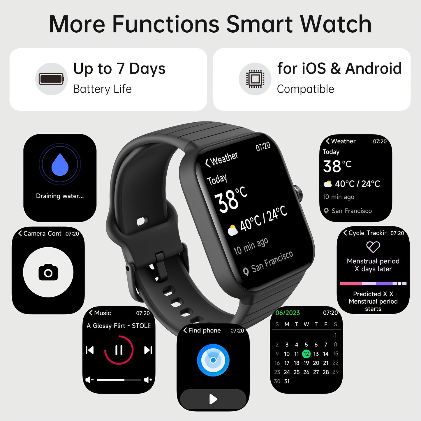 Wireless Smartwatch Device USB Powered Connectivity