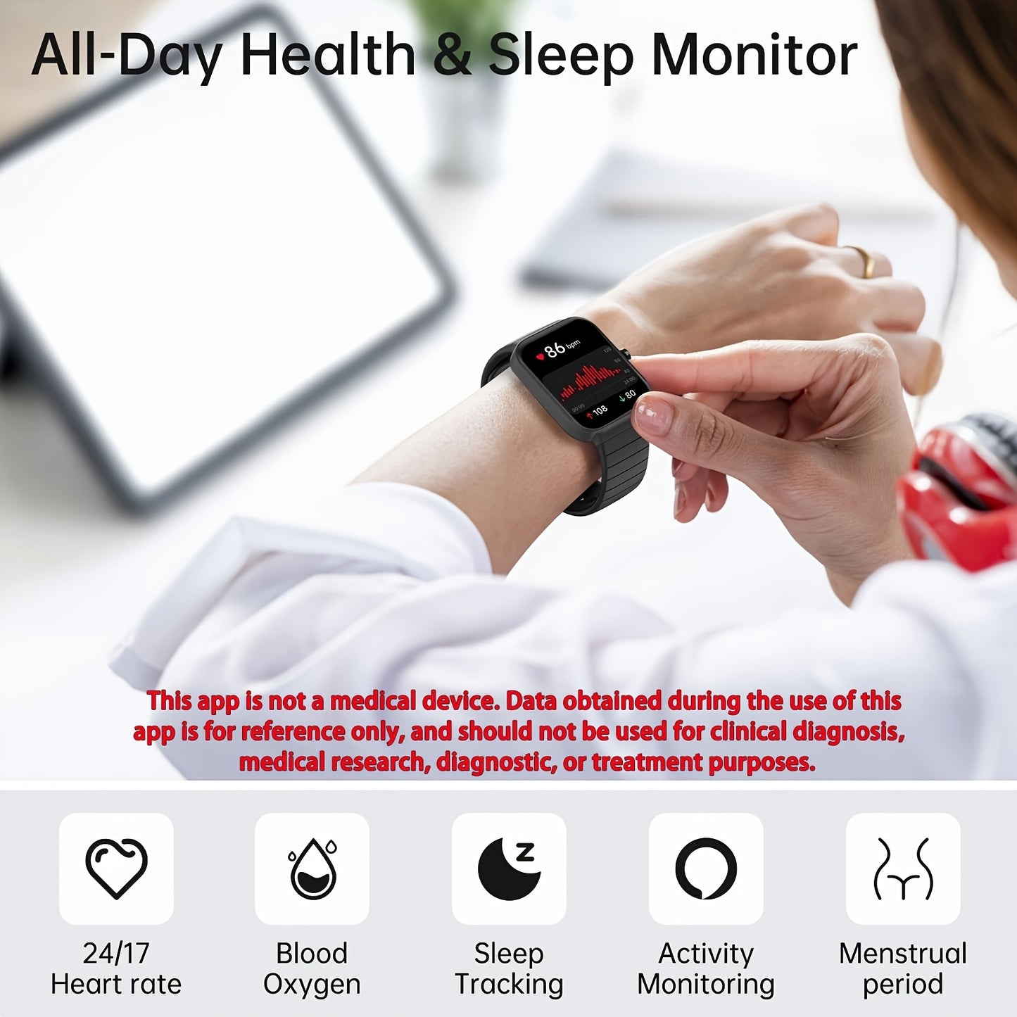 Wireless SmartWatch Device USB Powered for Calls and More