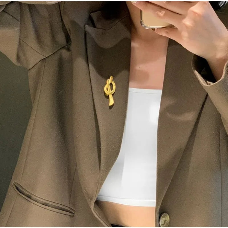 Gold Bow Brooch Pin