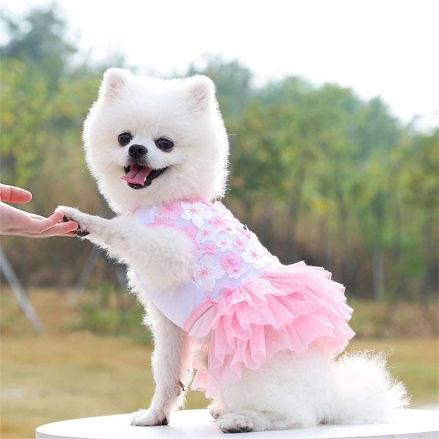 BookerBoutique25 Floral Dog Dress Pullover Breathable Pet