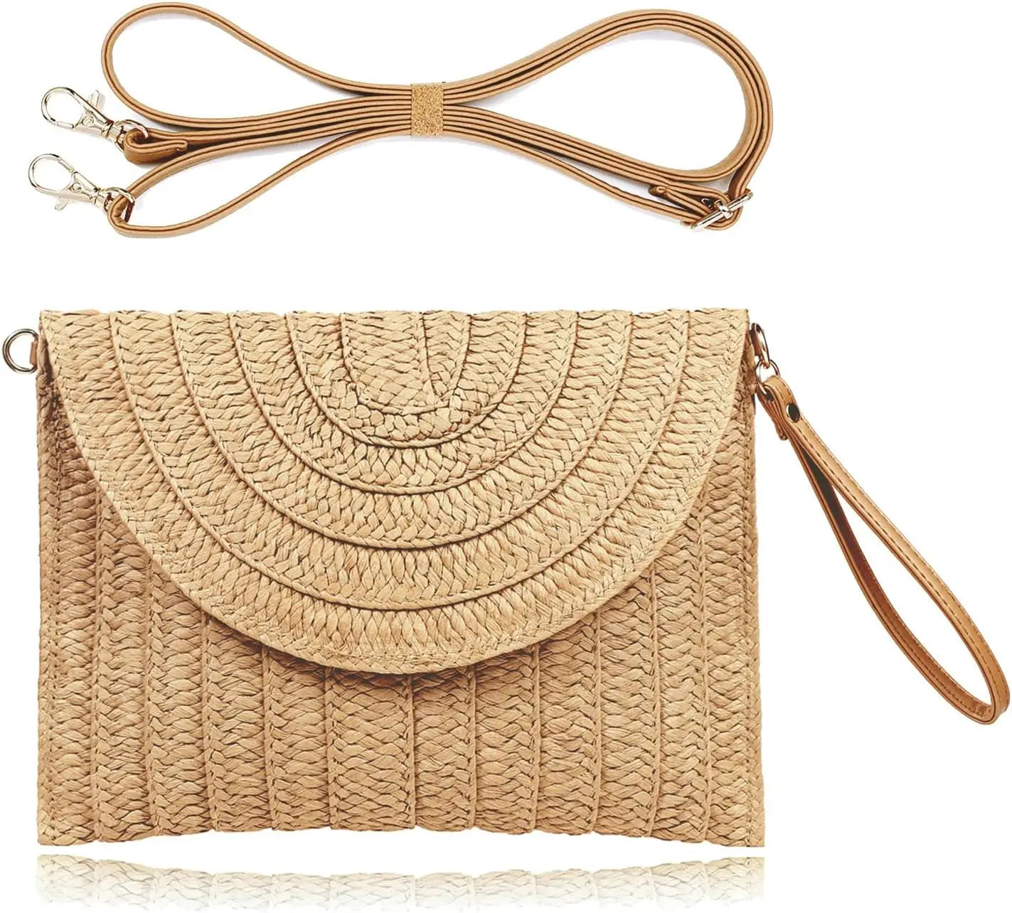 Straw Clutch Handbag – Woven Envelope Bag for Women