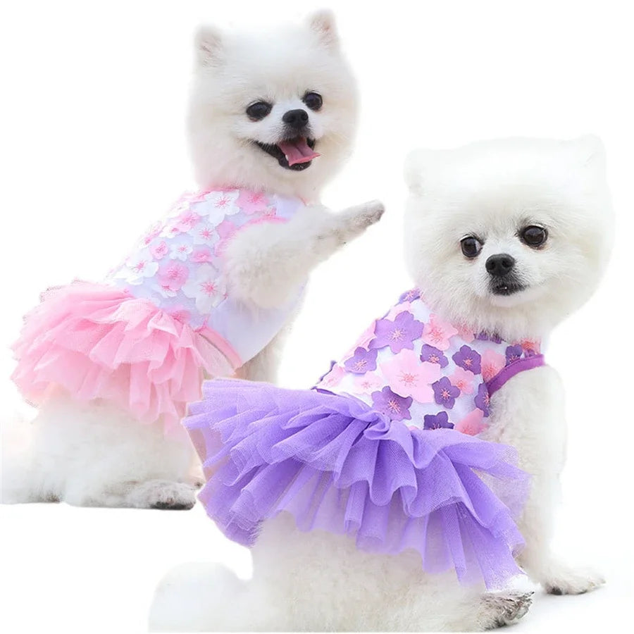 BookerBoutique25 Floral Dog Dress Pullover Breathable Pet