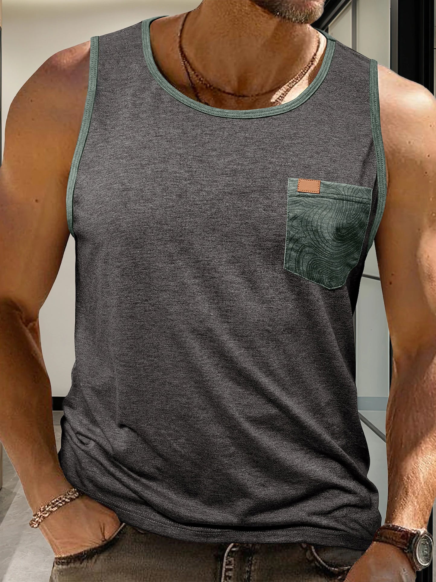 Men's Sleeveless Crew Neck Tank Top for Workouts and Casual Wear Stay Cool and Stylish All Year Round Versatile Men Tank Top in Multiple Colors