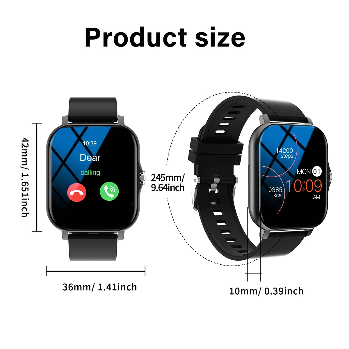 Smart Fitness Watch with Call and Message Alerts