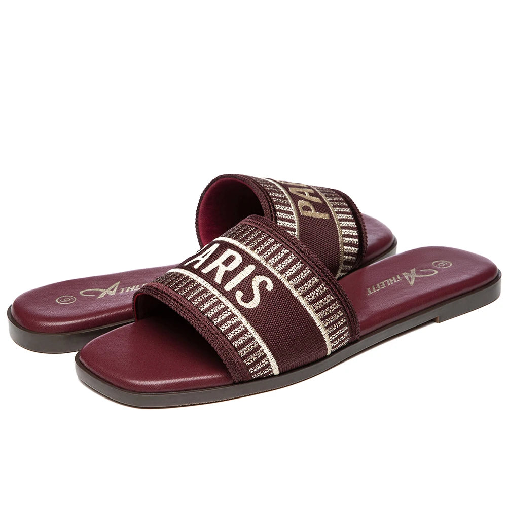 BookerBoutique25 Summer Women Letter Flat Sandals Slip On