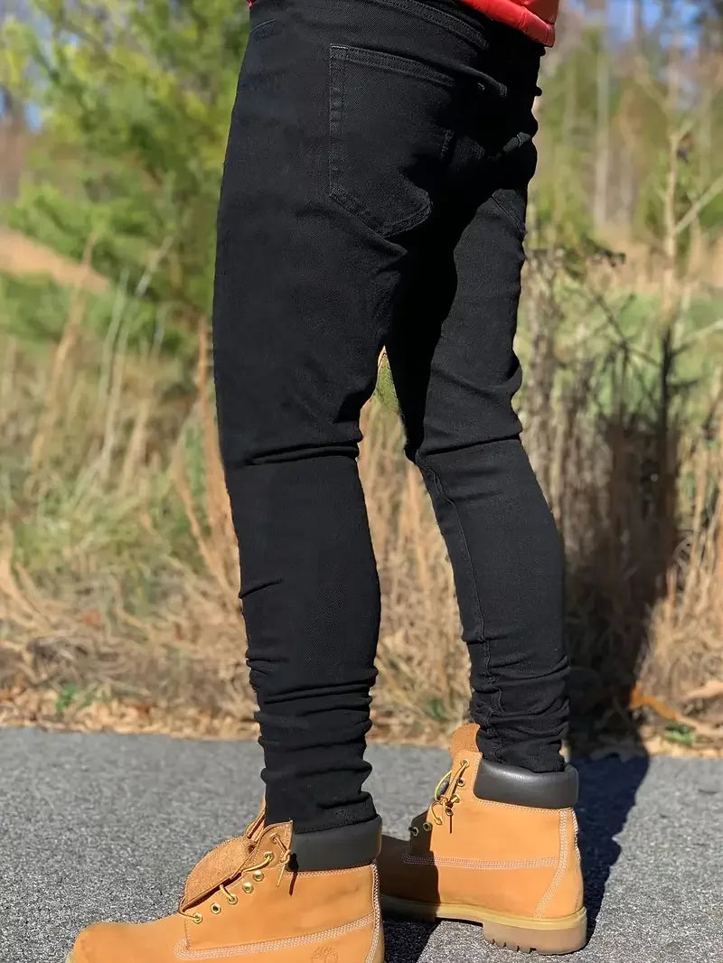 BookerBoutique25 Casual Slim Fit Washed Jeans For Men