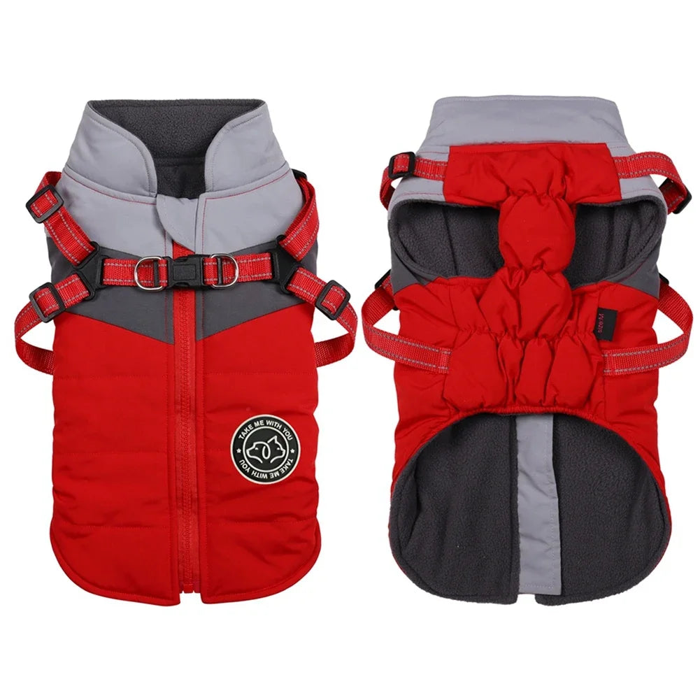 Winter Dog Harness Vest Clothes Waterproof Warm Jacket for Small Dogs Shih Tzu Chihuahua Pug