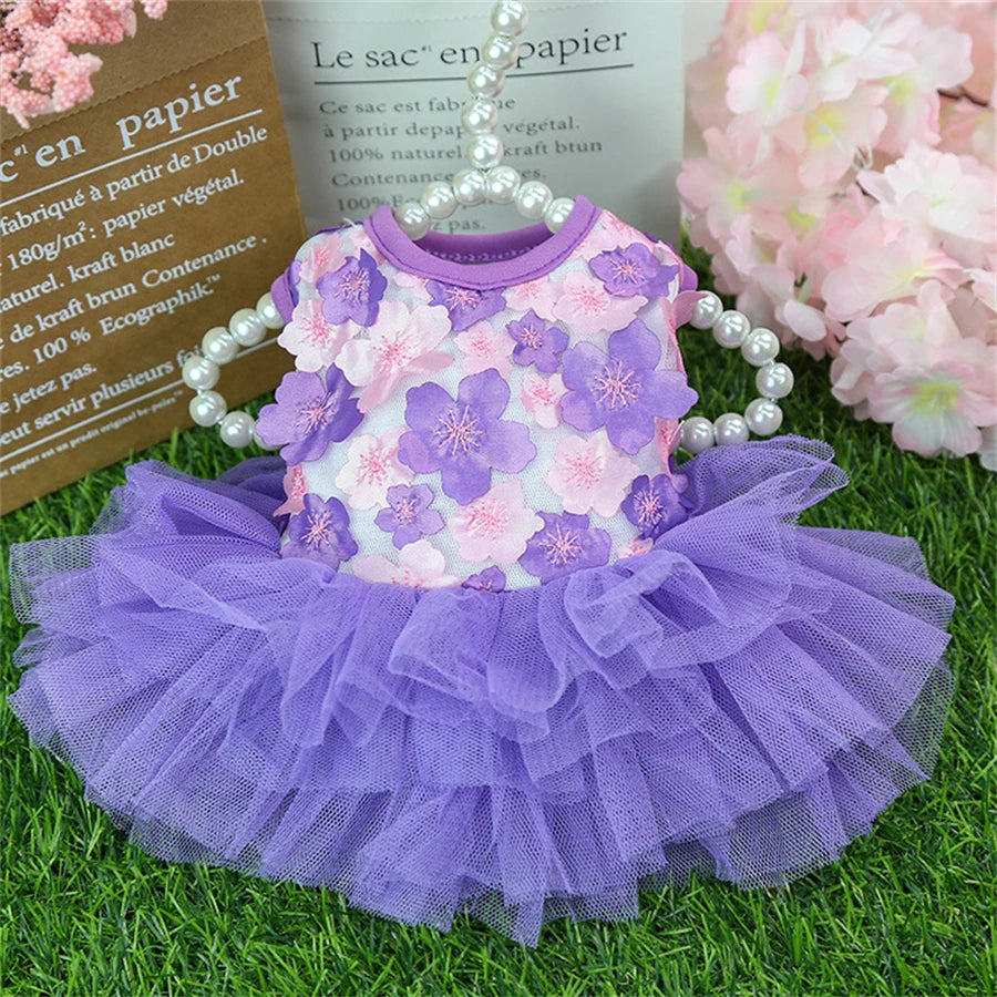 BookerBoutique25 Floral Dog Dress Pullover Breathable Pet