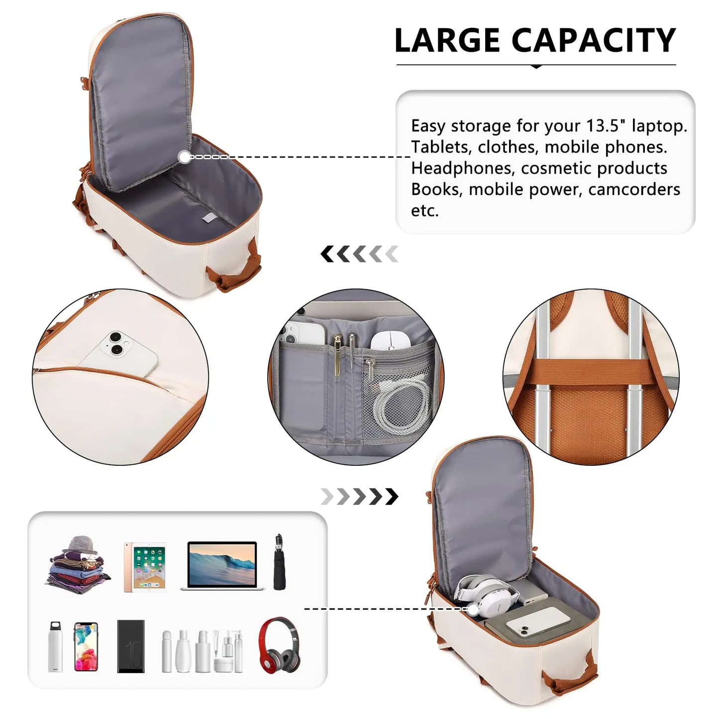 Kono Cabin Bag 40x20x25 for Ryanair Underseat Travel