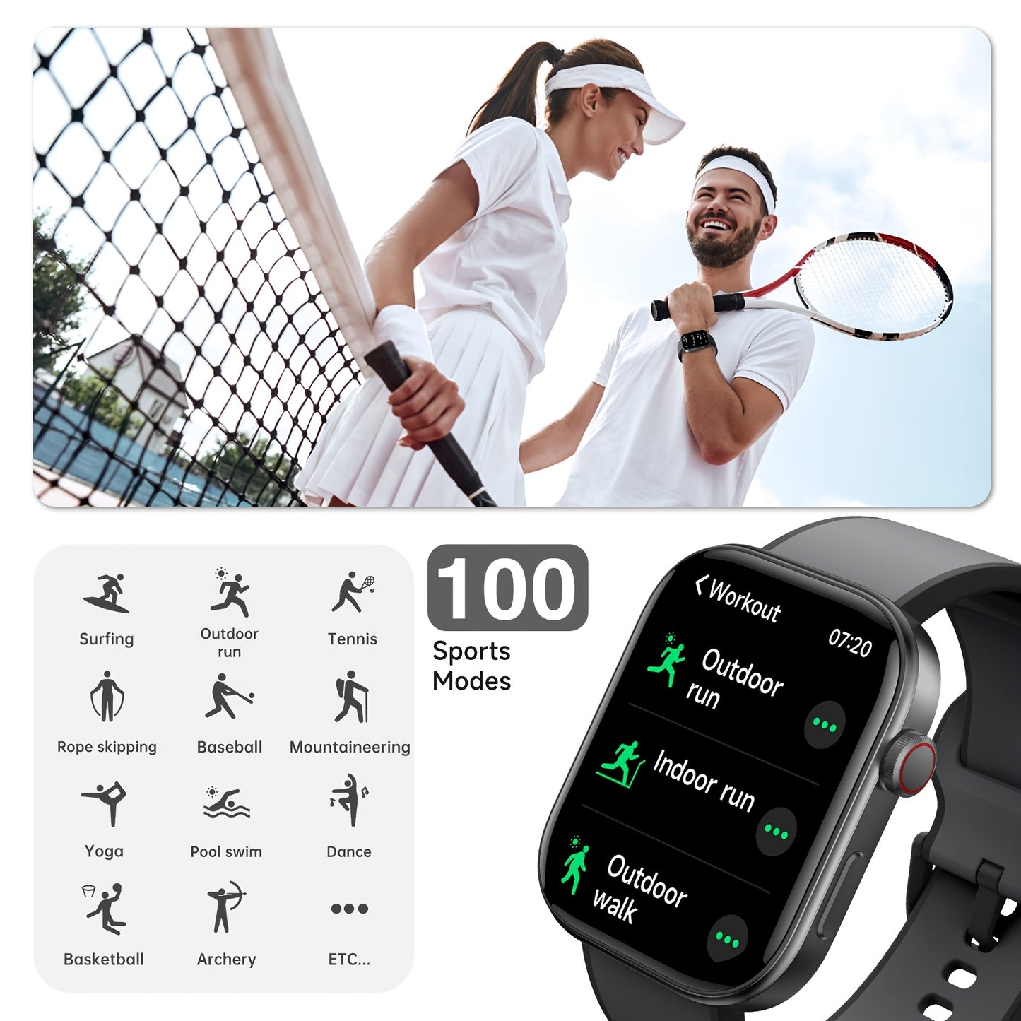 Rechargeable USB Powered Portable Smartwatch Battery Life