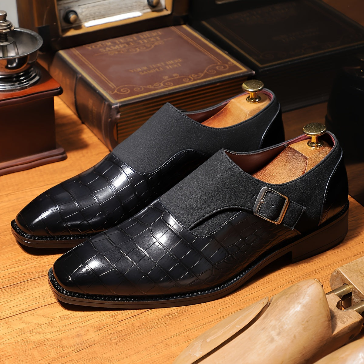 Mens Business Casual Derby Shoes PU Upper Comfort Fit