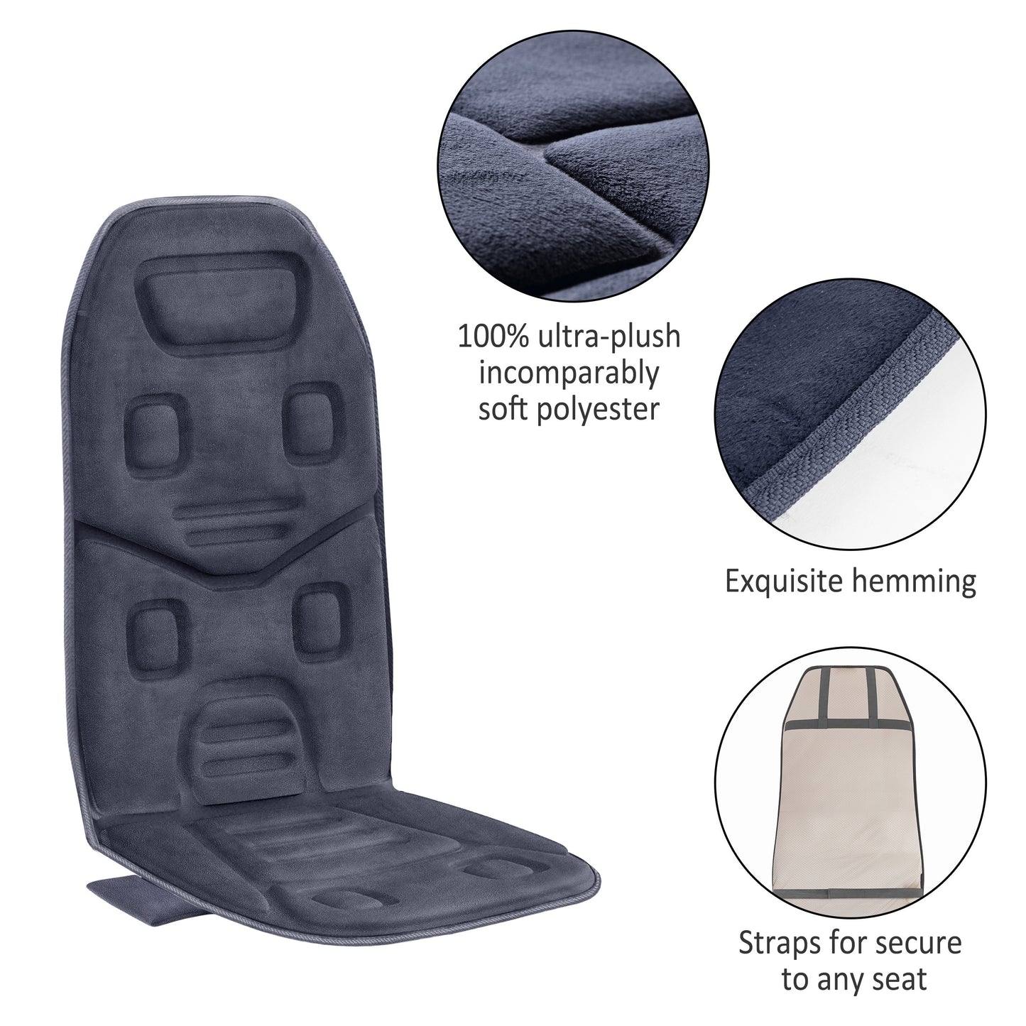 Heated Vibration Massage Seat Cushion for Back and Chair
