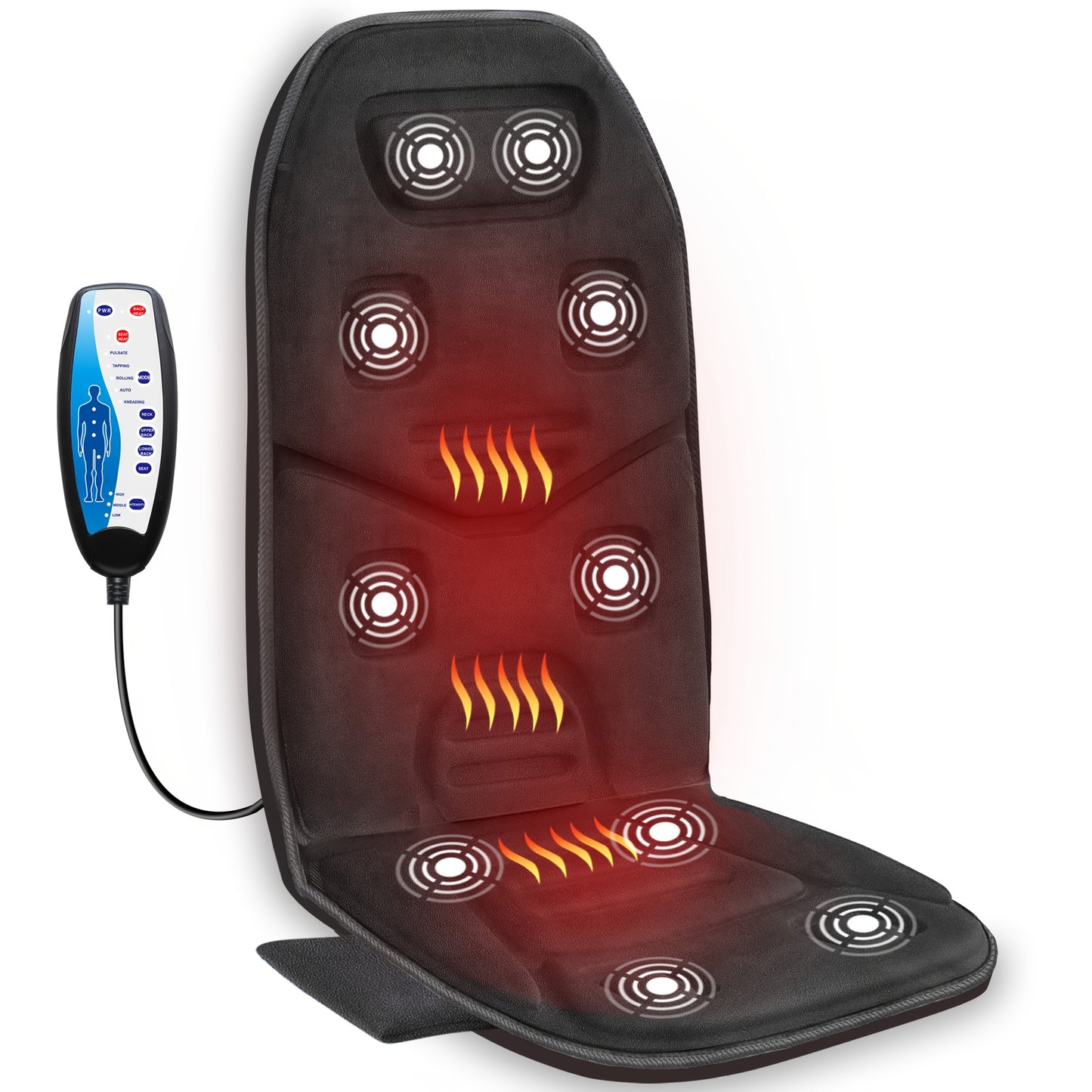 Heated Vibration Massage Seat Cushion for Back and Chair