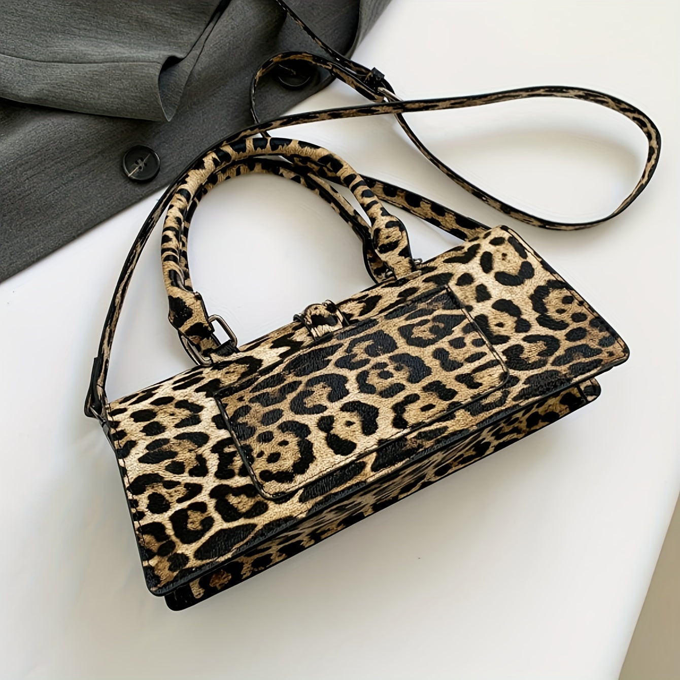 Brown Leopard Wristlet