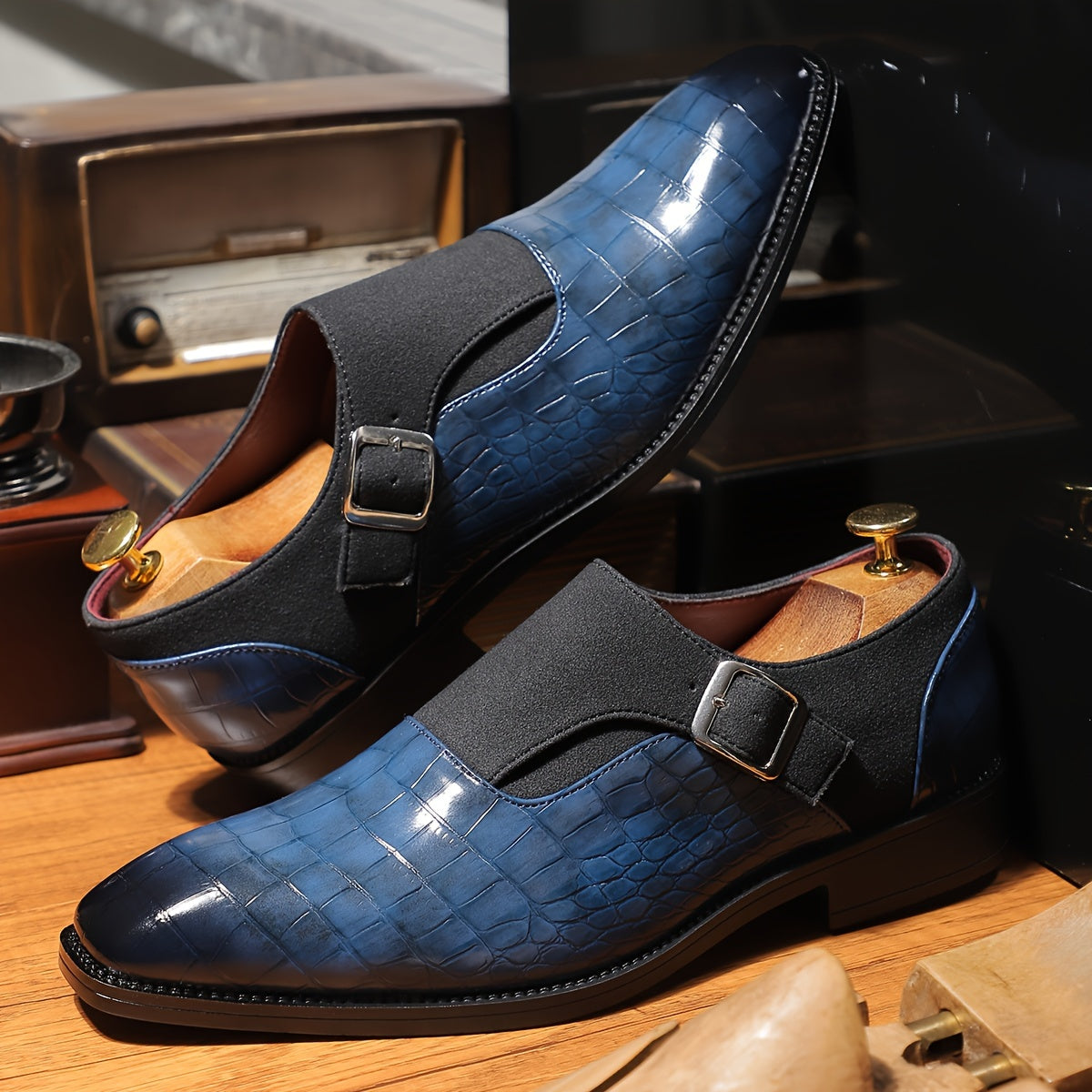 Mens Business Casual Derby Shoes PU Upper Comfort Fit