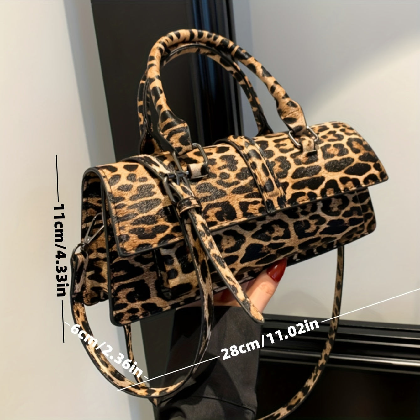 Brown Leopard Wristlet