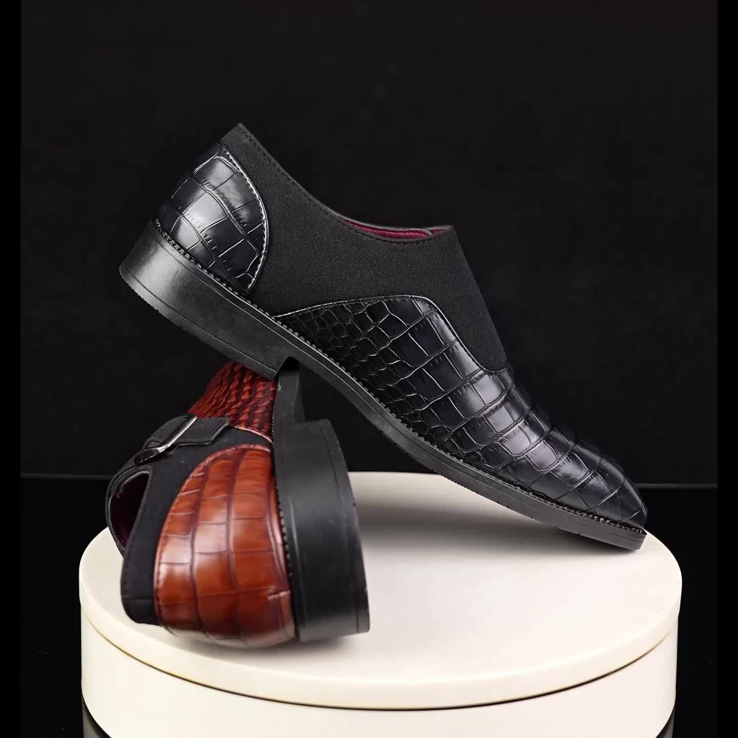Mens Business Casual Derby Shoes With Breathable PU Upper