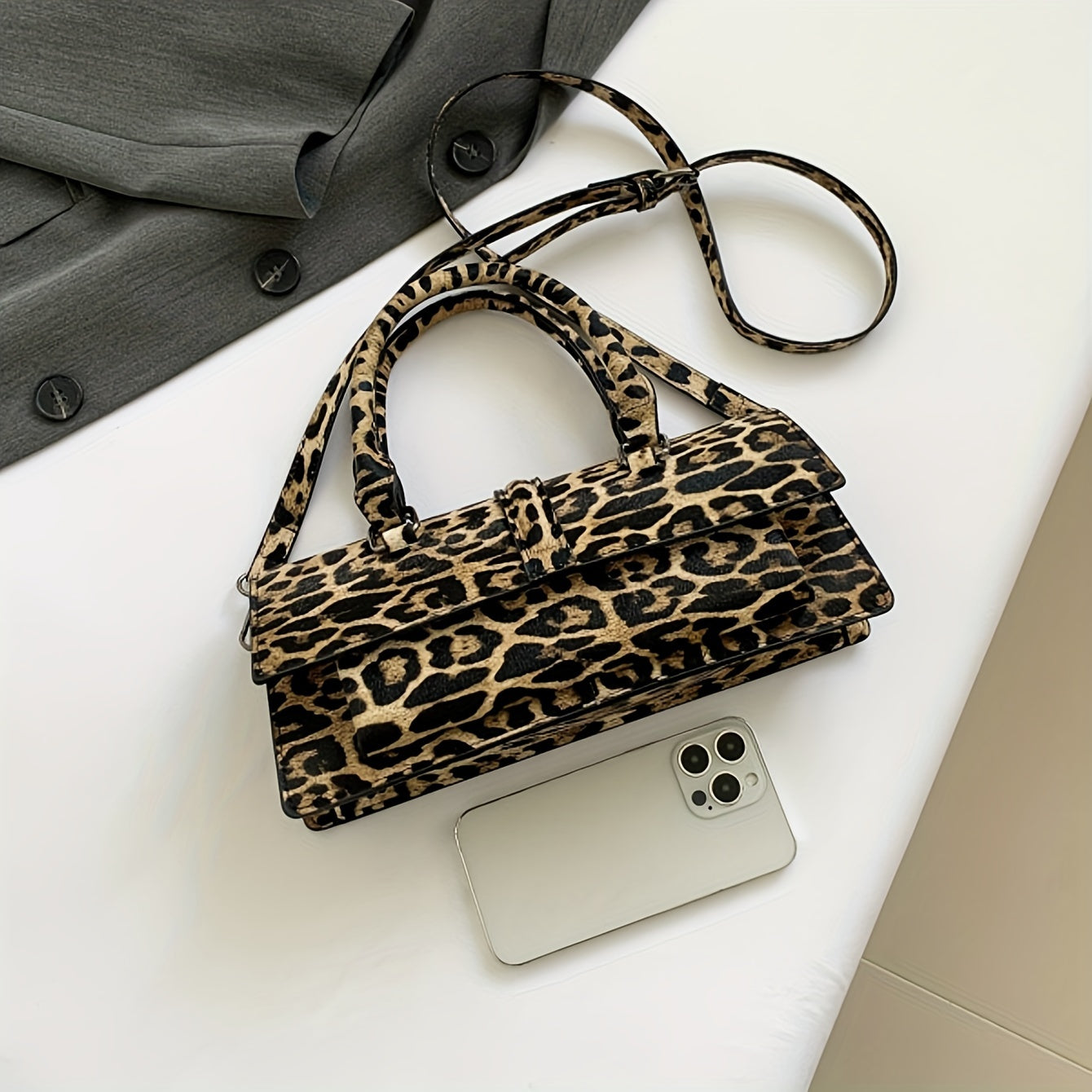 Brown Leopard Wristlet