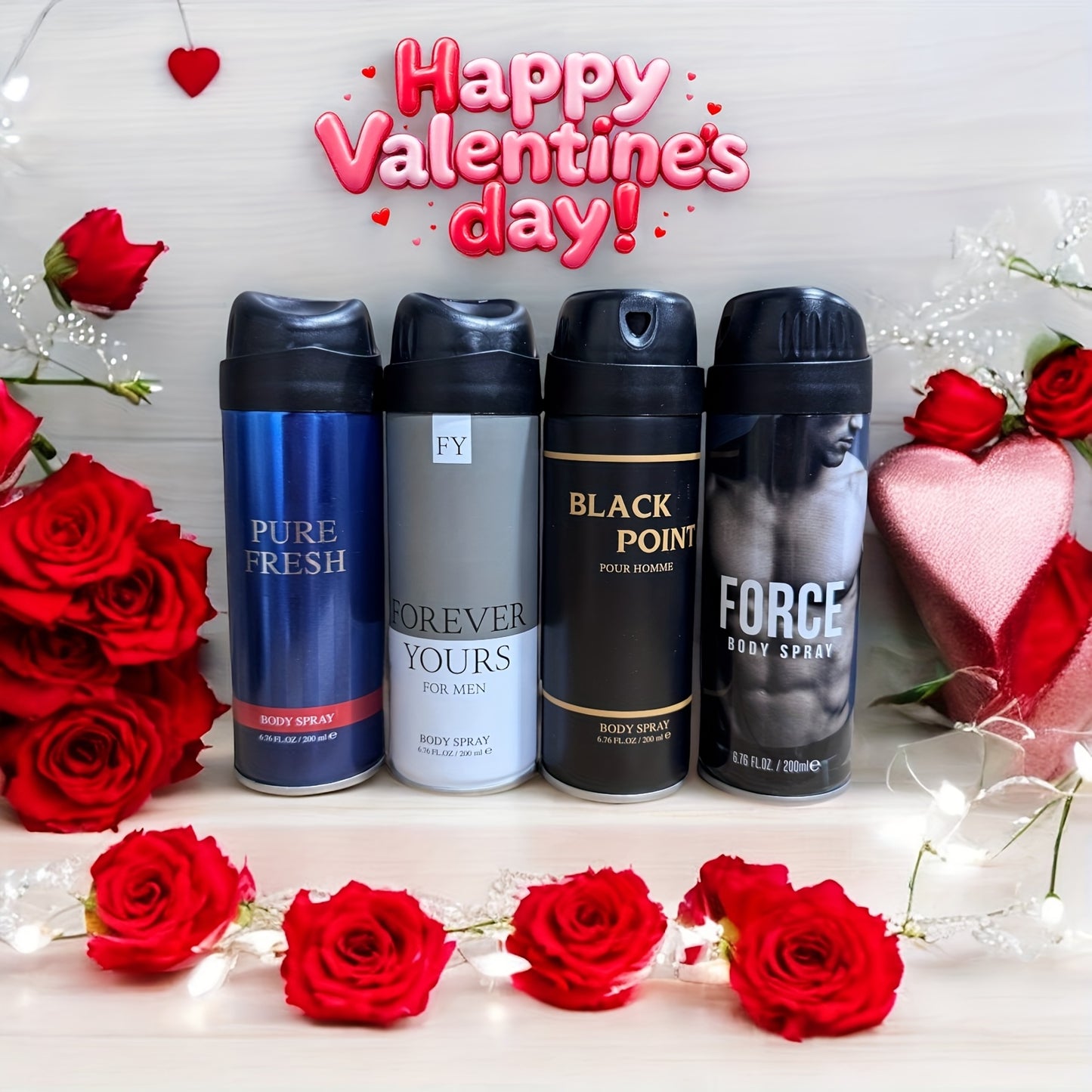 4 Bottles Set Body Spray For Men Perfume Spray Gift