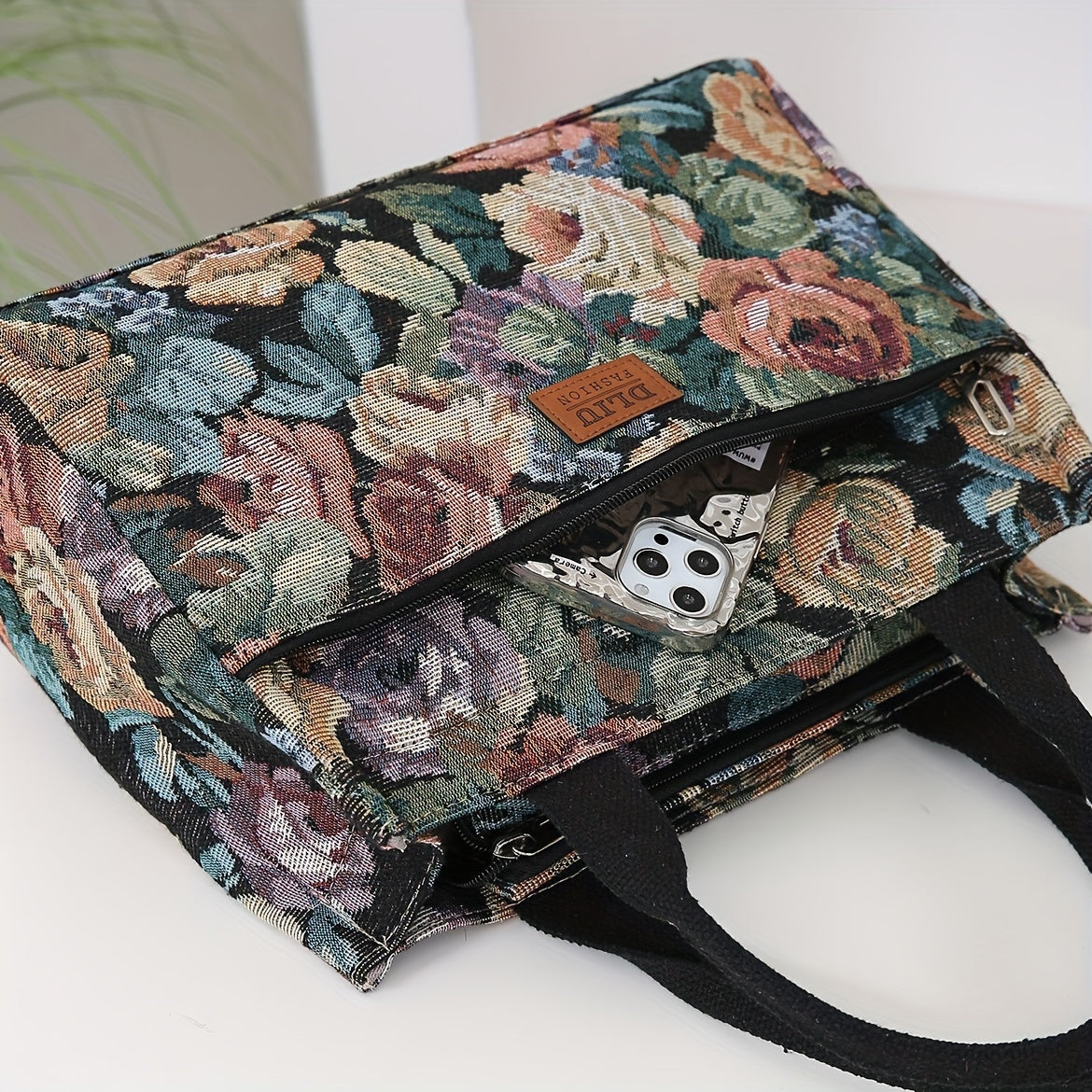 Vintage Black Fabric Purse