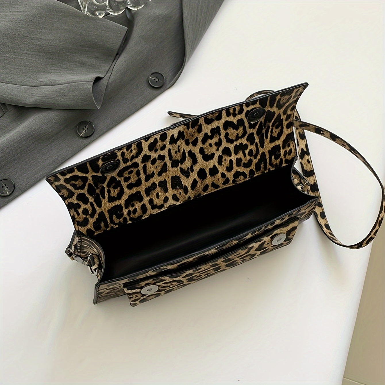 Brown Leopard Wristlet