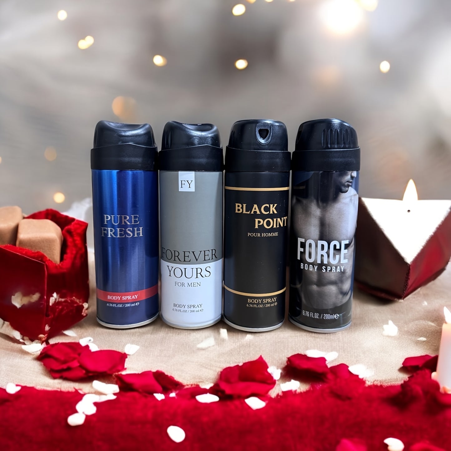 4 Bottles Set Body Spray For Men Perfume Spray Gift
