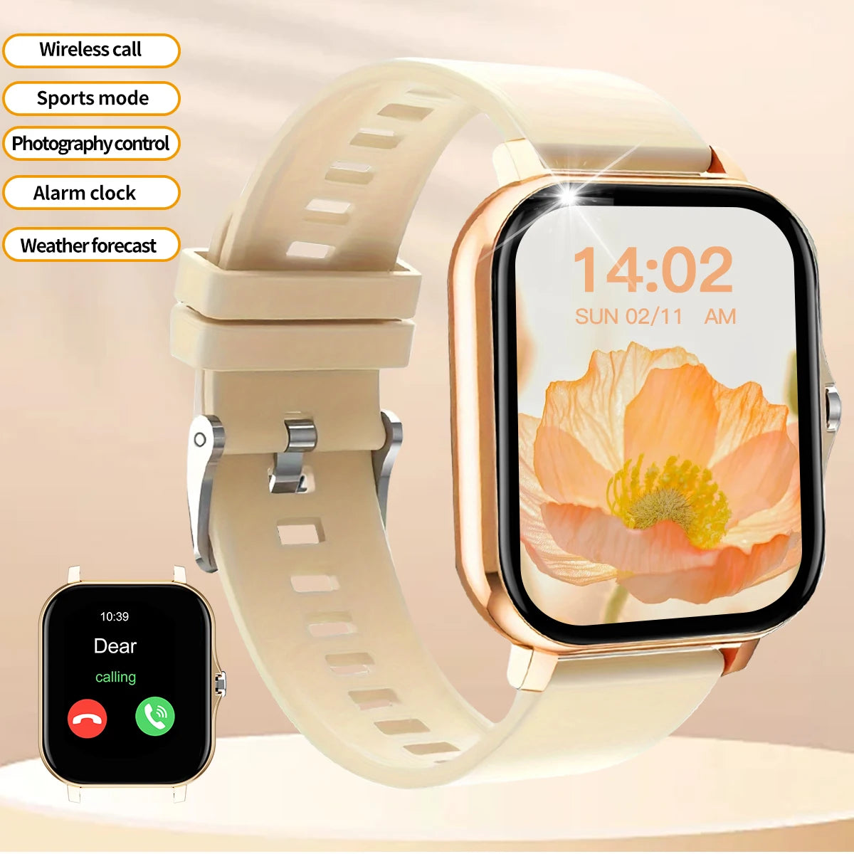 Smart Fitness Watch with Call and Message Alerts