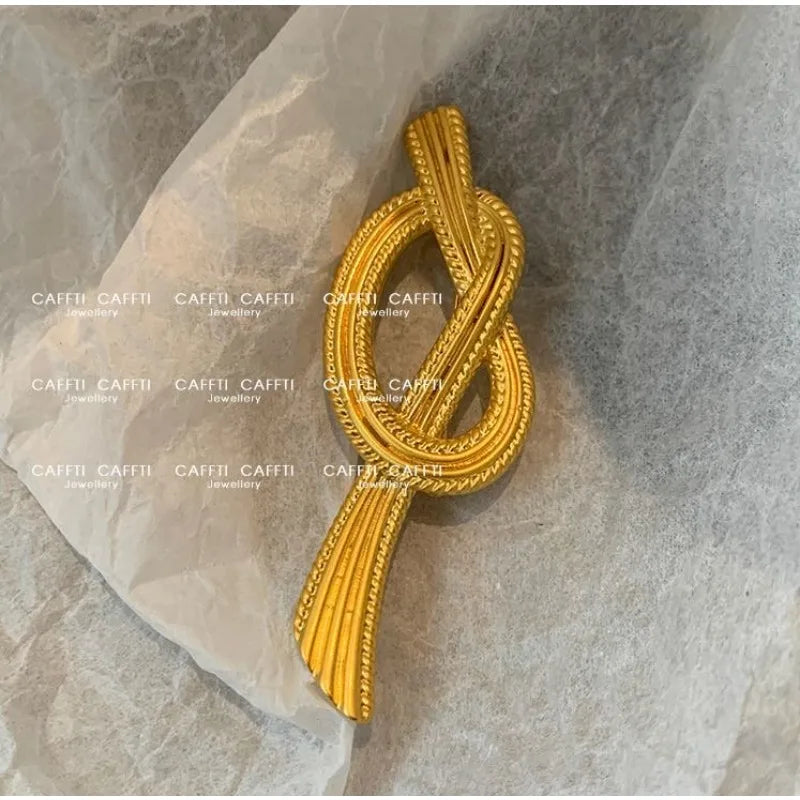 Gold Bow Brooch Pin