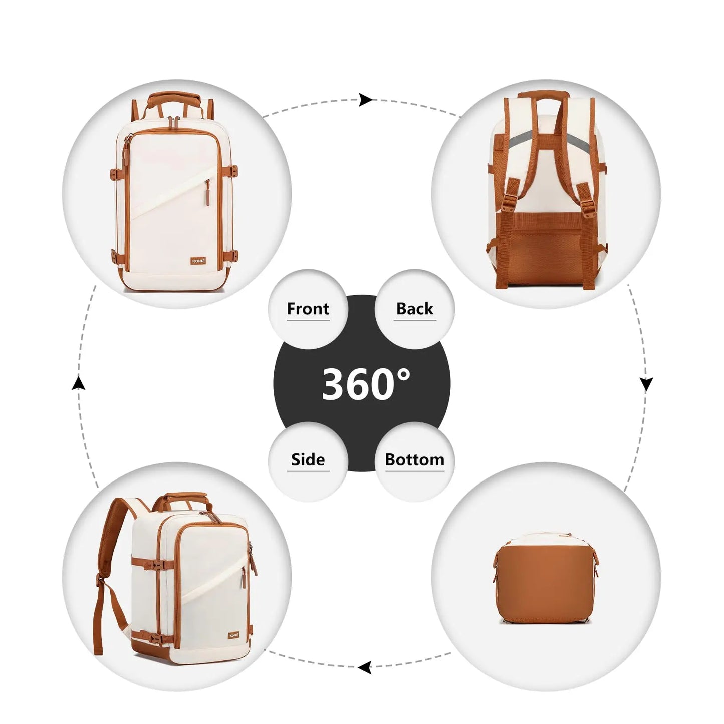 BookerBoutique25 Kono Cabin Bag Underseat Travel Backpack