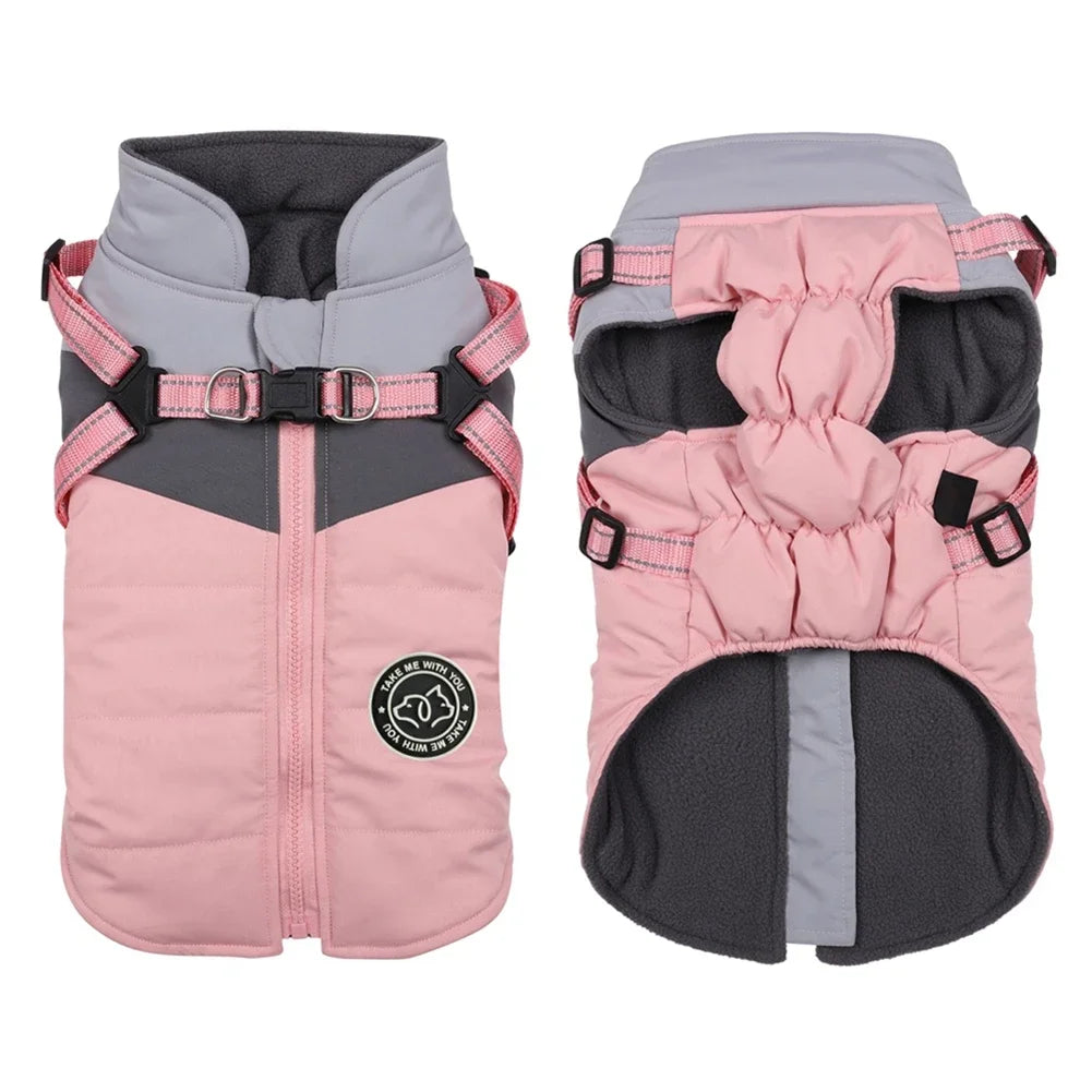 Winter Dog Harness Vest Clothes Waterproof Warm Jacket for Small Dogs Shih Tzu Chihuahua Pug