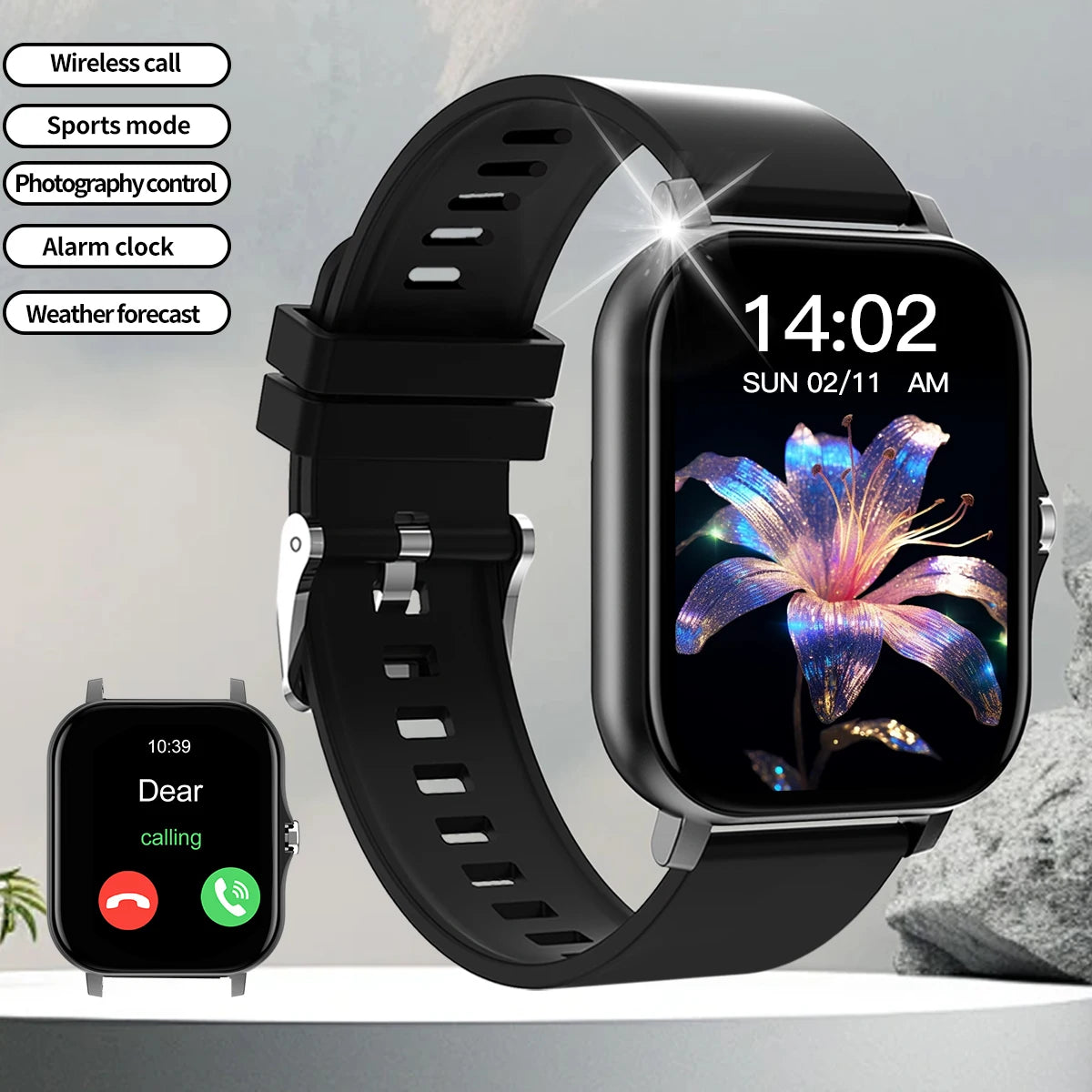 Smart Fitness Watch with Call and Message Alerts
