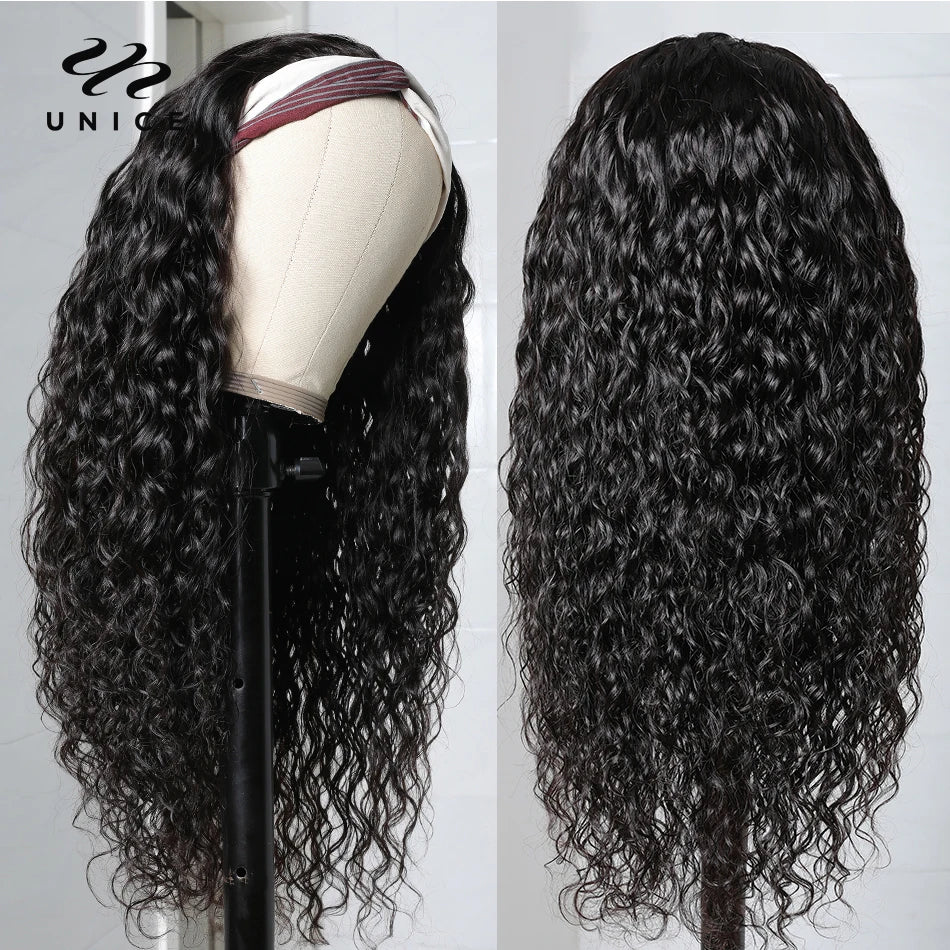 Unice Hair Headband Wig Water Wave Human Hair For Women