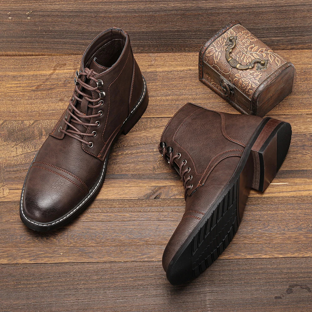 BookerBoutique25 Classic Men Boots Ankle Western Style