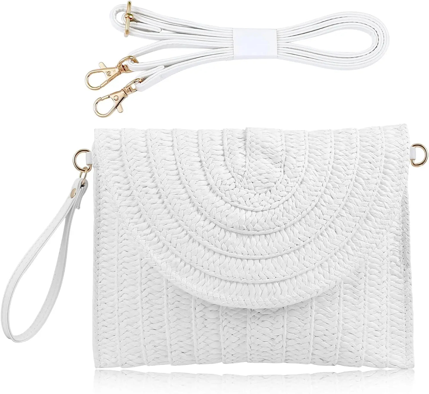 Straw Clutch Handbag – Woven Envelope Bag for Women