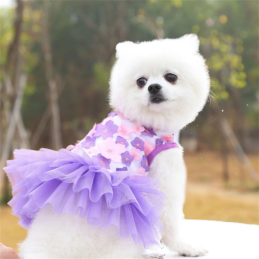 BookerBoutique25 Floral Dog Dress Pullover Breathable Pet