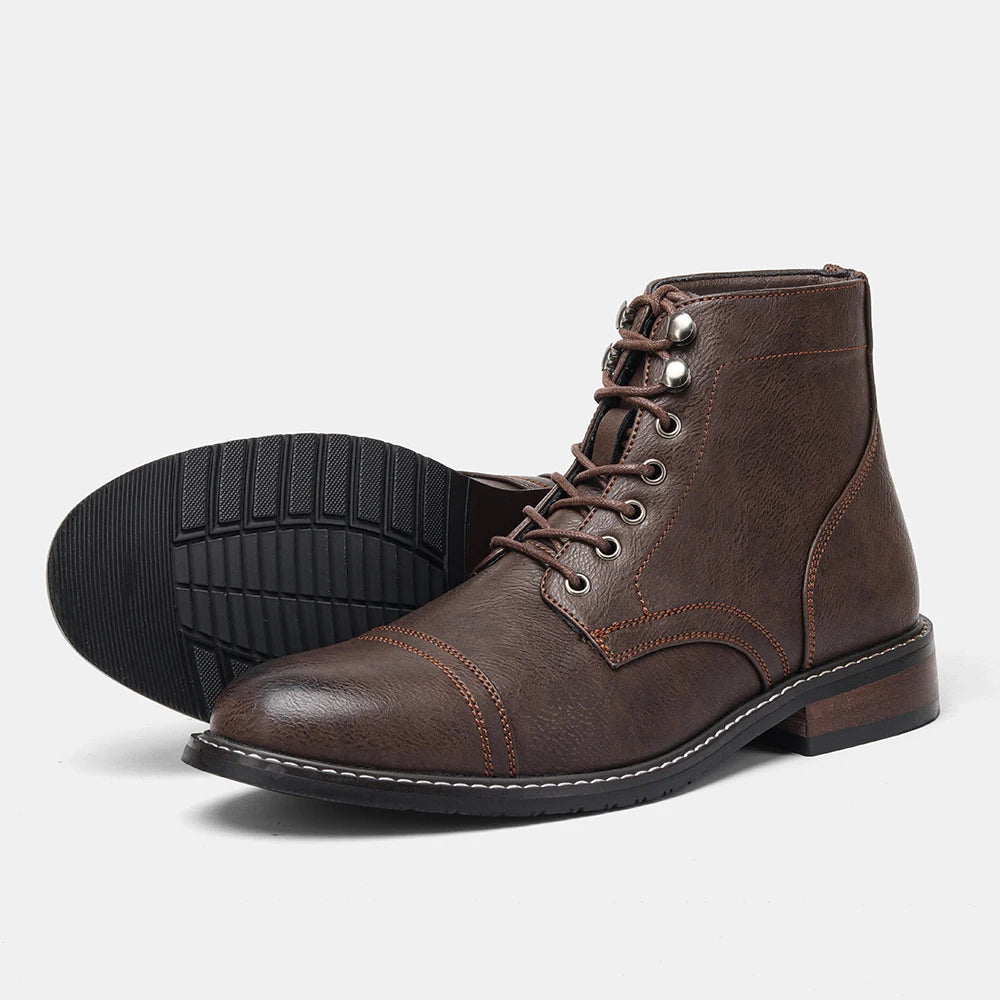 BookerBoutique25 Classic Men Boots Ankle Western Style