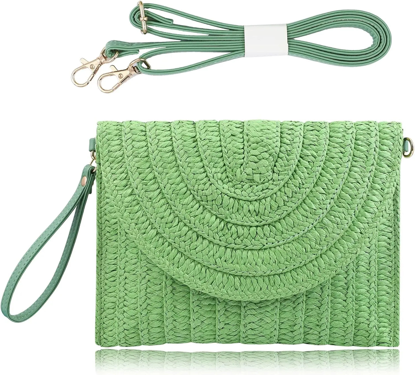 Straw Clutch Handbag – Woven Envelope Bag for Women