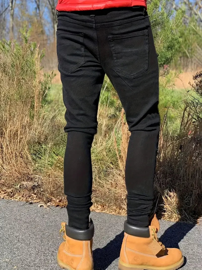 BookerBoutique25 Casual Slim Fit Washed Jeans For Men