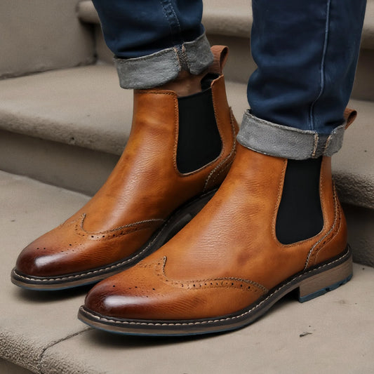 Military Style Lace Up Chelsea Boots for Men