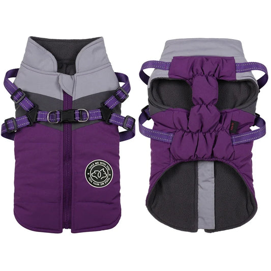 BookerBoutique25 Winter Dog Harness Vest Coat Waterproof