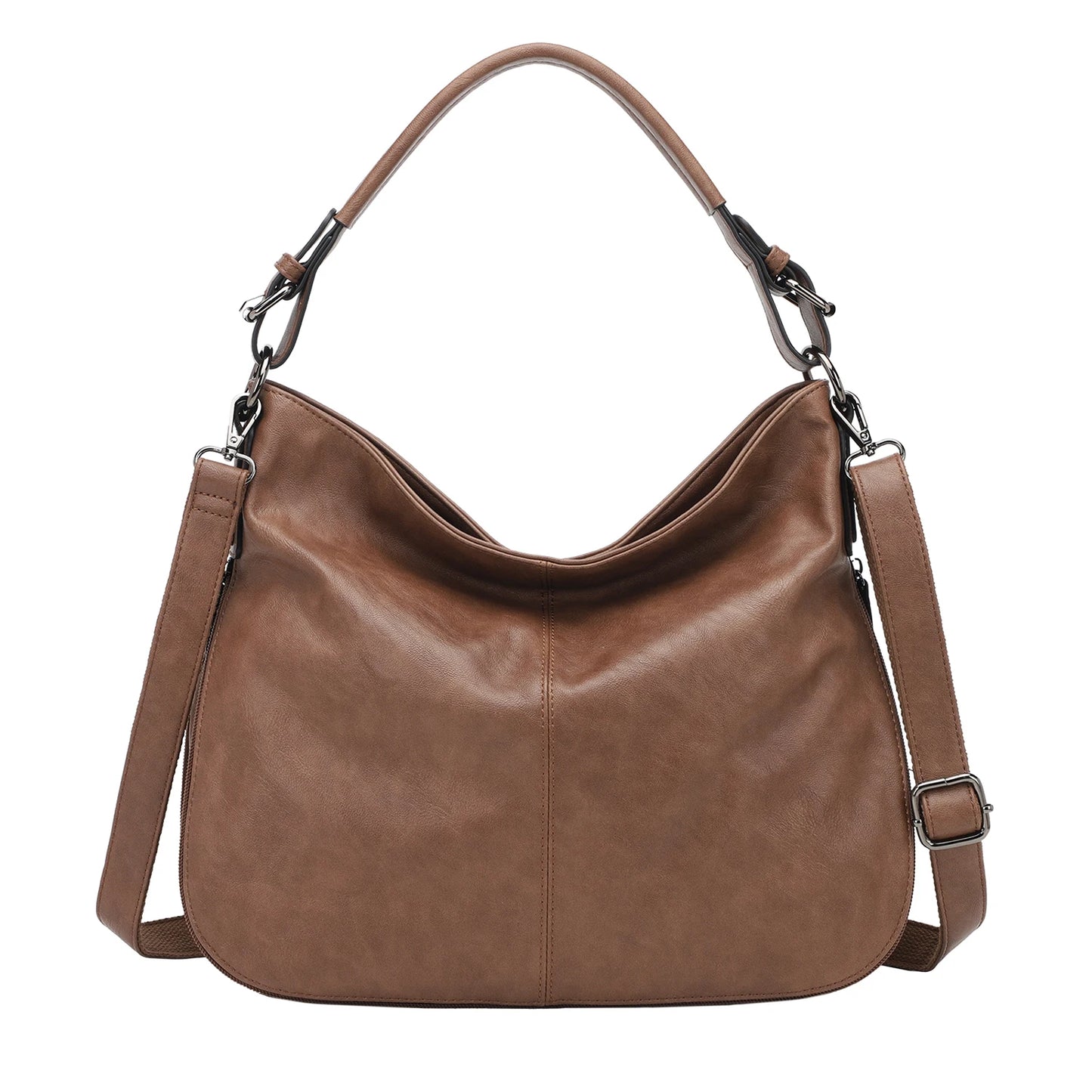BookerBoutique25 PU Leather Crossbody Hobo Bag For Women