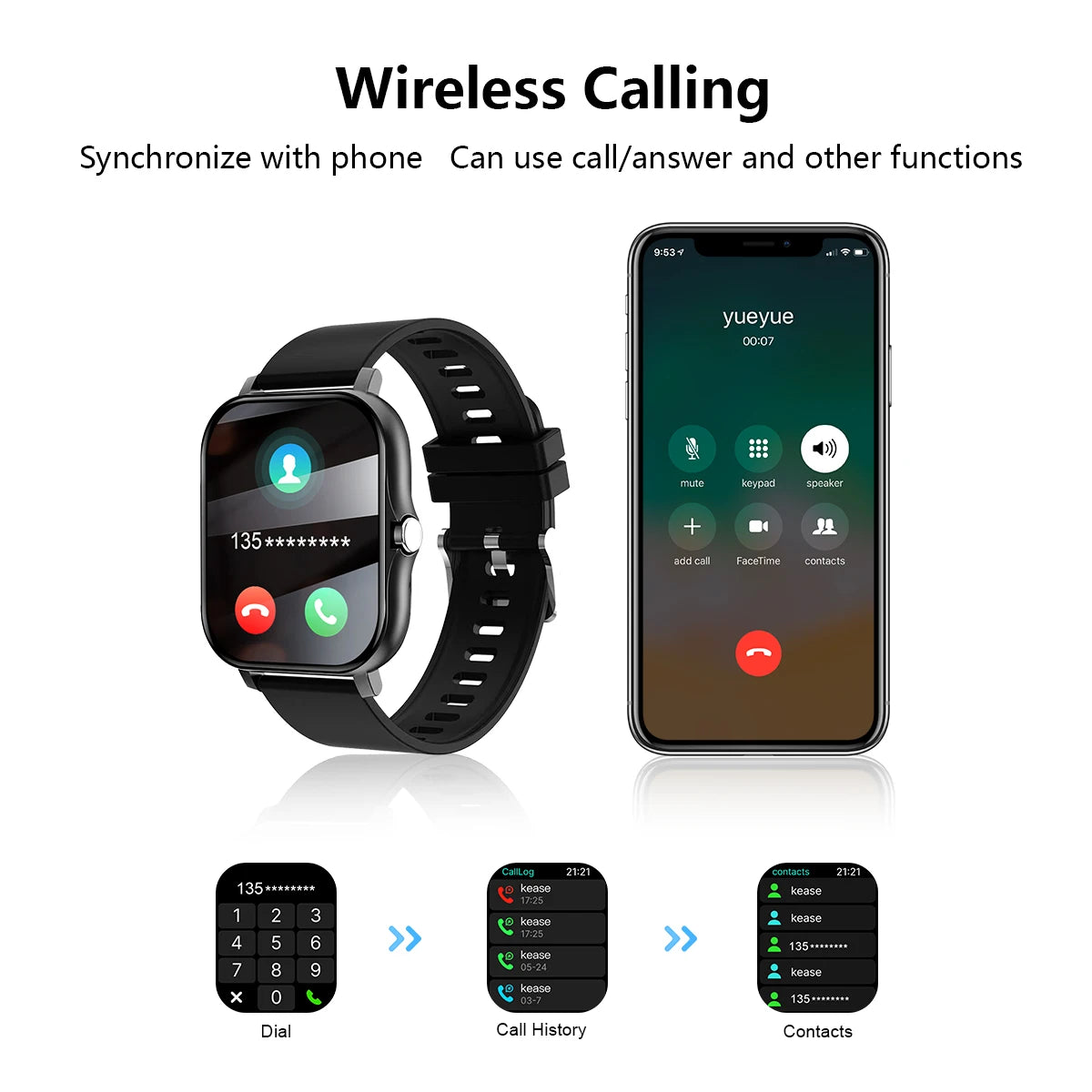 BookerBoutique25 Smart Watch Wireless Calling FitnessTracker