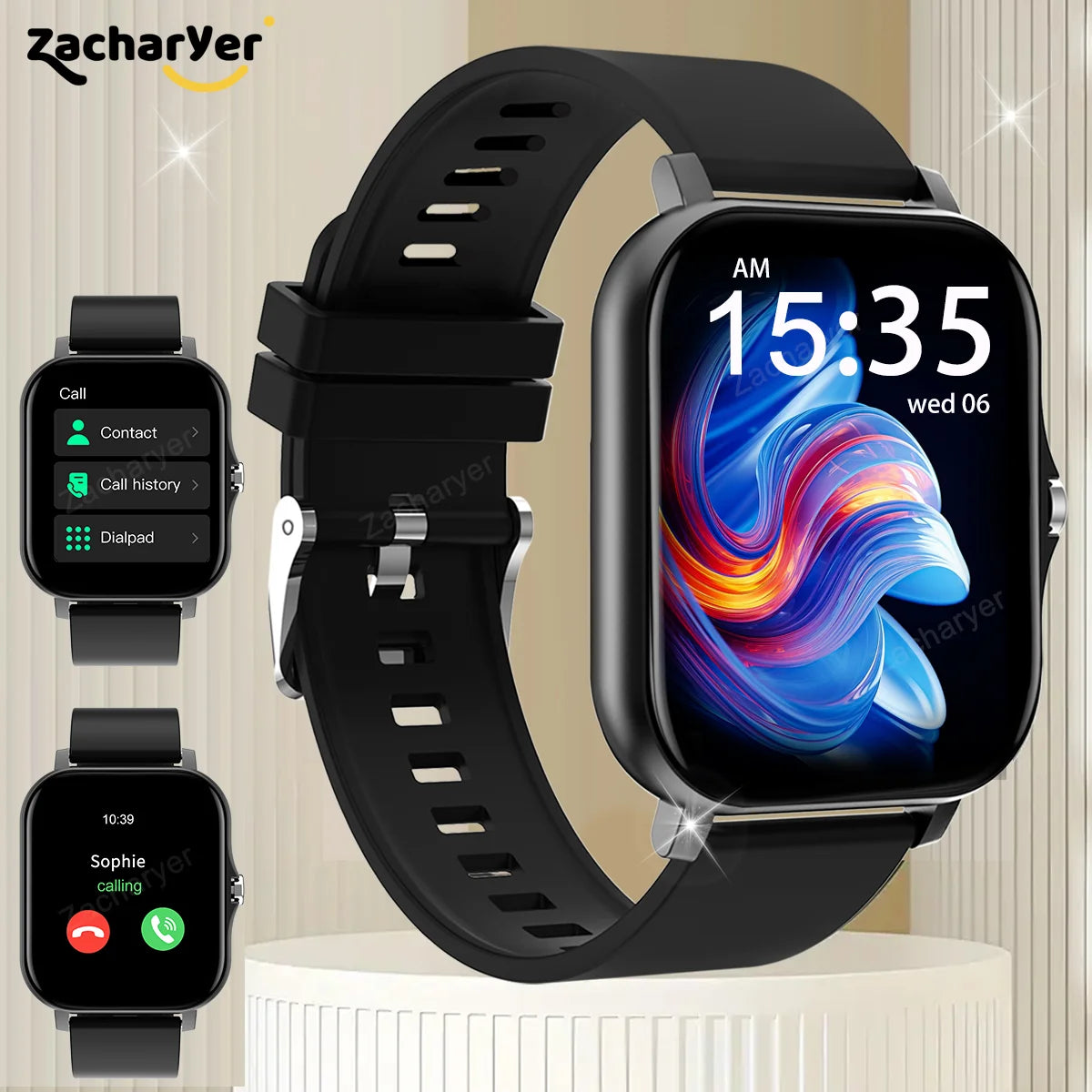Smart Fitness Watch with Call and Message Alerts