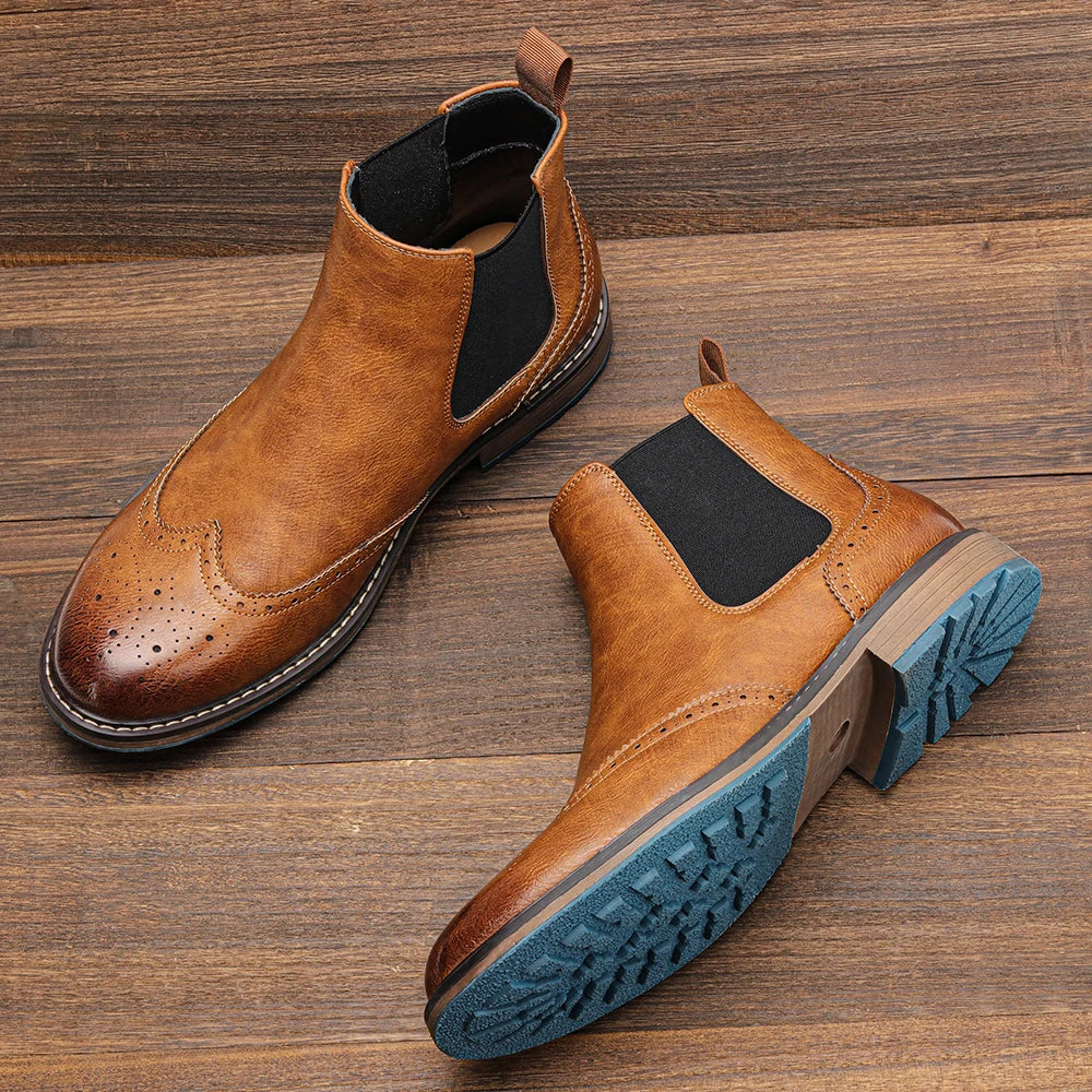 Military Style Lace Up Chelsea Boots for Men