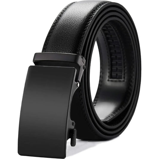 Mens Ratchet Belt Leather 1 3/8 for Dress Pant Micro Adjustable