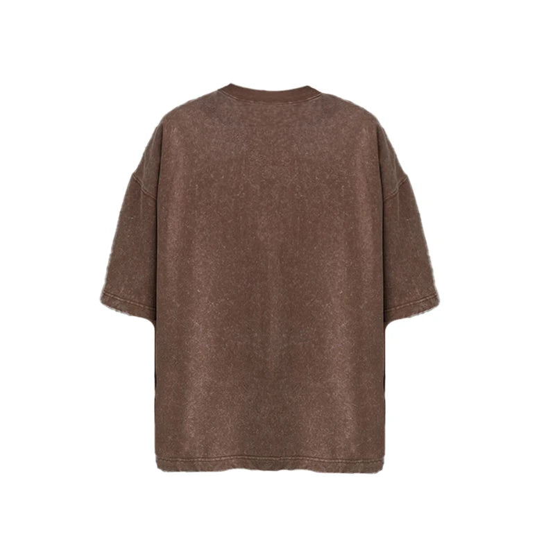 BookerBoutique25 Bamboo Leaf Pattern Short Tee Streetwear