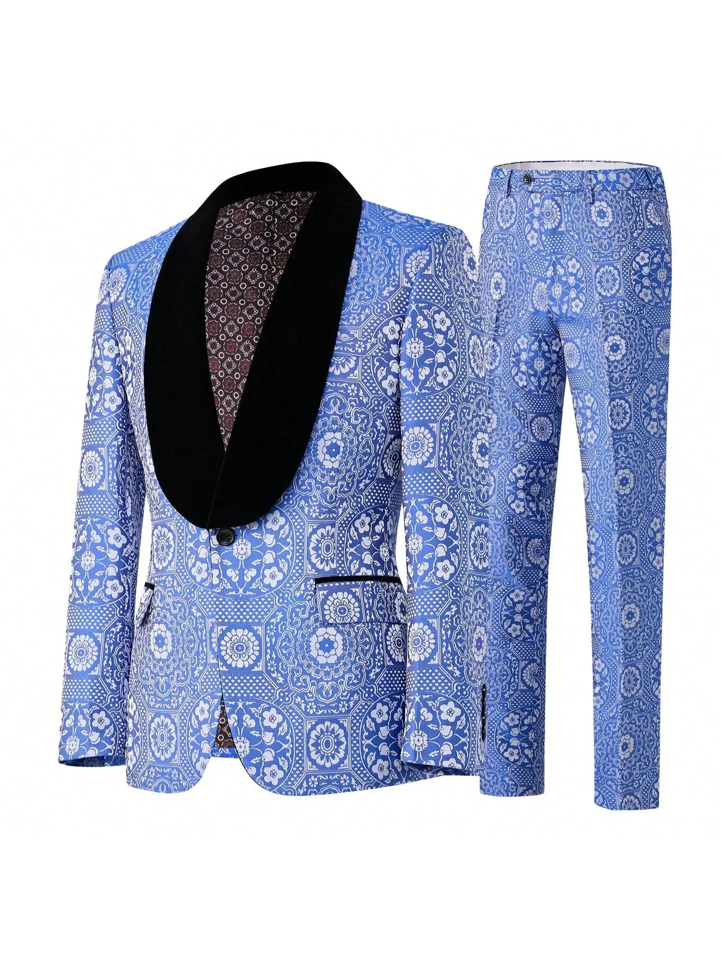 BookerBoutique25 Mens Tuxedo Suit Set Slim Fit 2 Piece