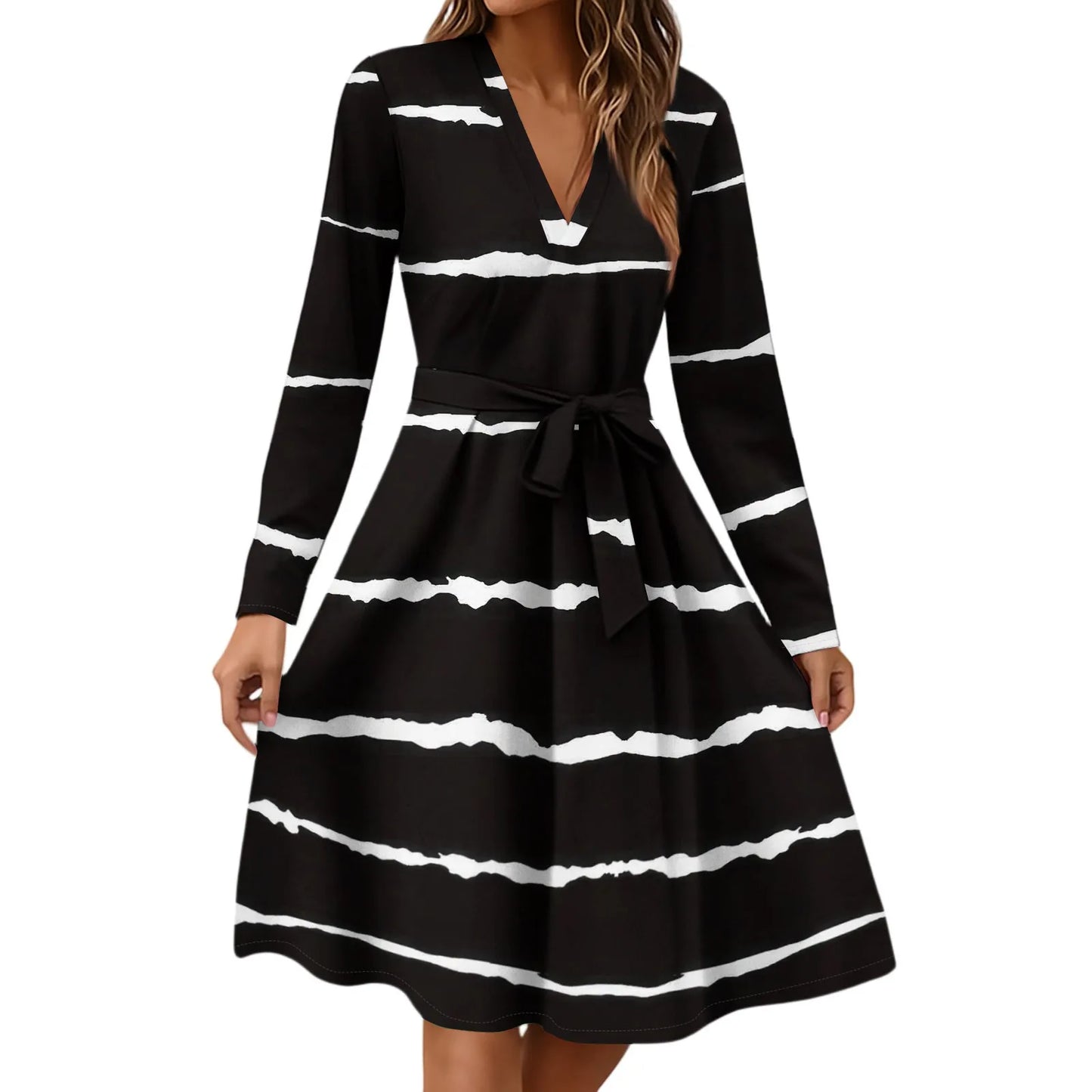 BookerBoutique25 Floral Print V Neck Casual Dress Women