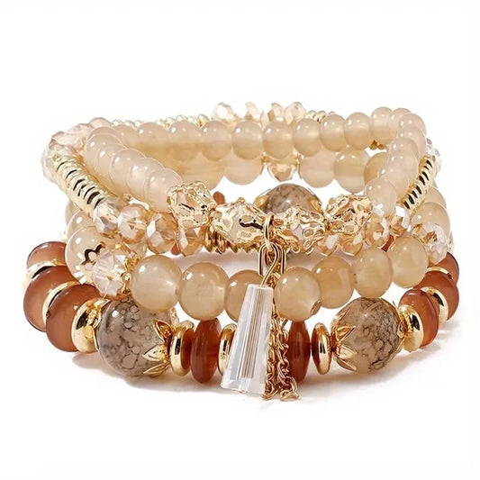Bohemian Multi-Layer Beaded Bracelets Set for Summer Fashion